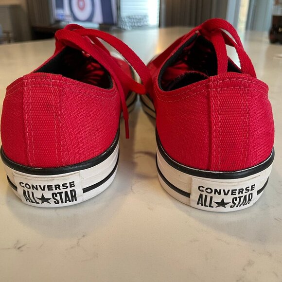 Converse All Star Casual Lo Cut Lace Up Textile Sneakers Red & Wht 8.5M/10.5 W - Picture 5 of 14